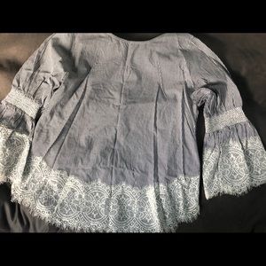 Joh Apparel Striped top with lace detail